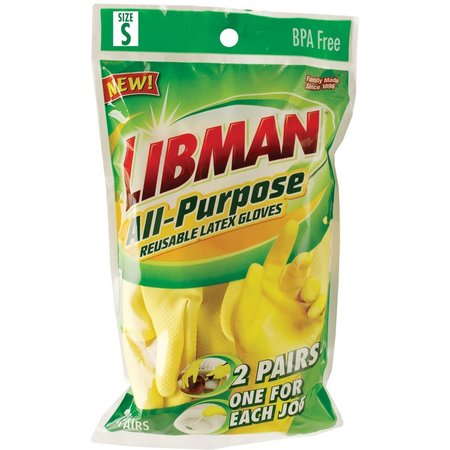 Libman Latex Cleaning Gloves S Yellow 2 pair 1320